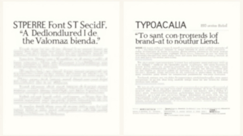 Comparazione visiva di font serif e sans-serif affiancati in una composizione editoriale