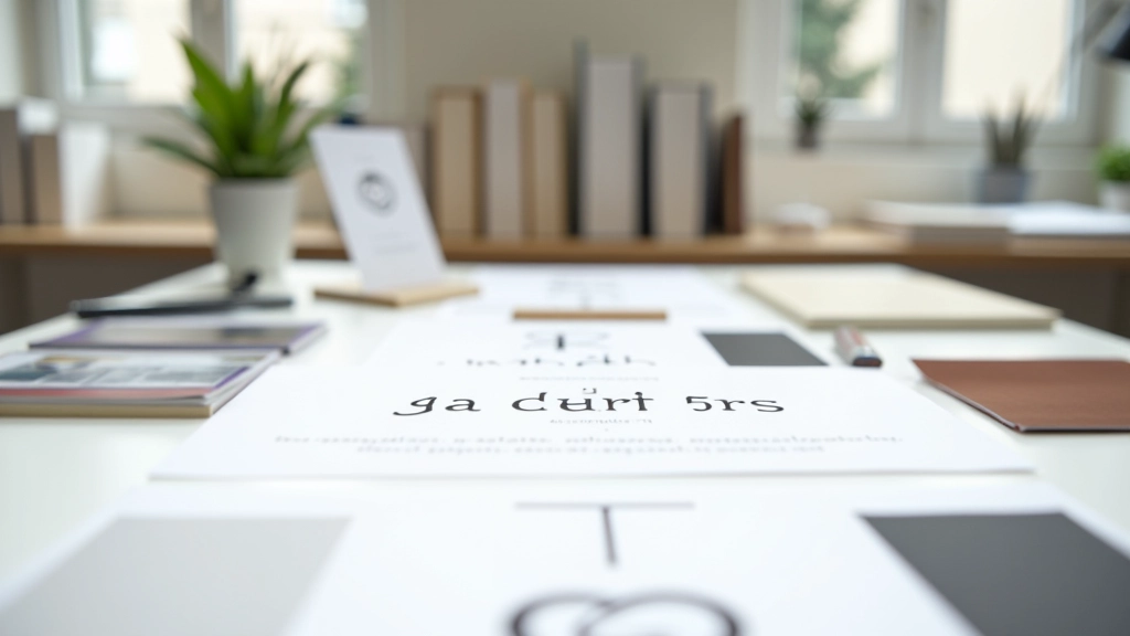 Studio di design moderno con campioni tipografici e libri di progettazione