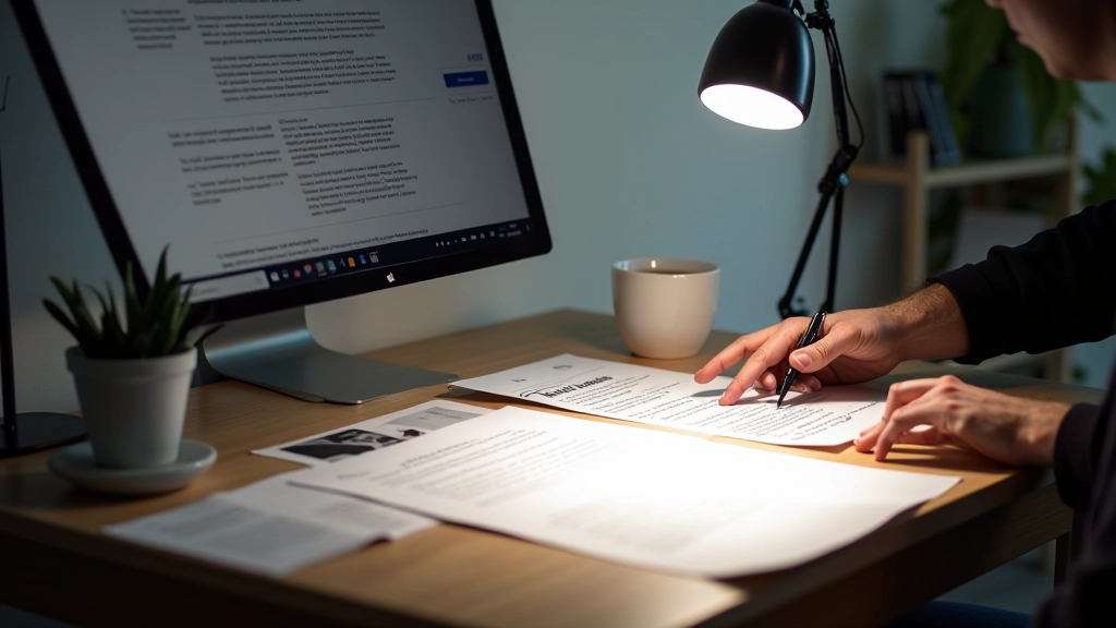 Tavolo di lavoro di un tipografo con campionari stampati di diverse font, tastiera meccanica, e monitor che mostra test di rendering su display retina